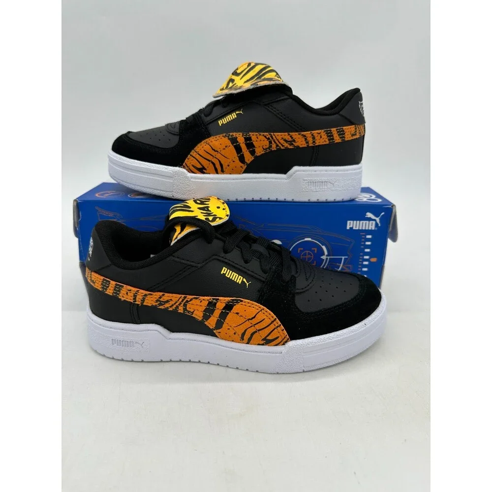Puma CA Pro Hot Wheels Kids Size 3C Black Yellow Athletic Shoes 403431 01